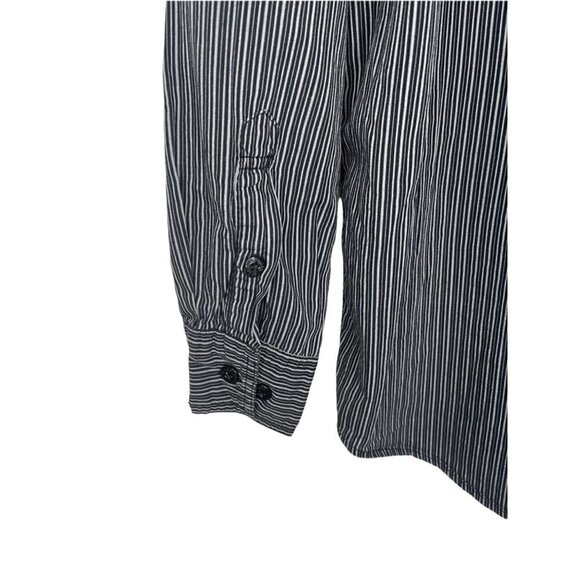 Harley Davidson Button Down Long Sleeve Embroidered Striped Shirt Size M Black G - Picture 6 of 9